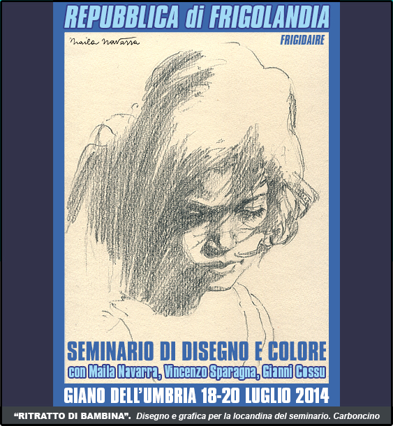immagine di Maila Navarra: Ritratto di bambina - Seminario di disegno e colore di Frigidaire - Carboncino