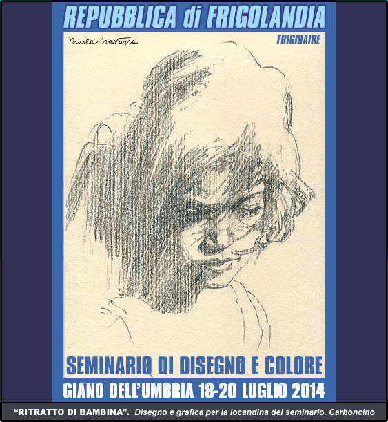 immagine di Maila Navarra: Ritratto di bambina - Seminario di disegno e colore di Frigidaire - Carboncino