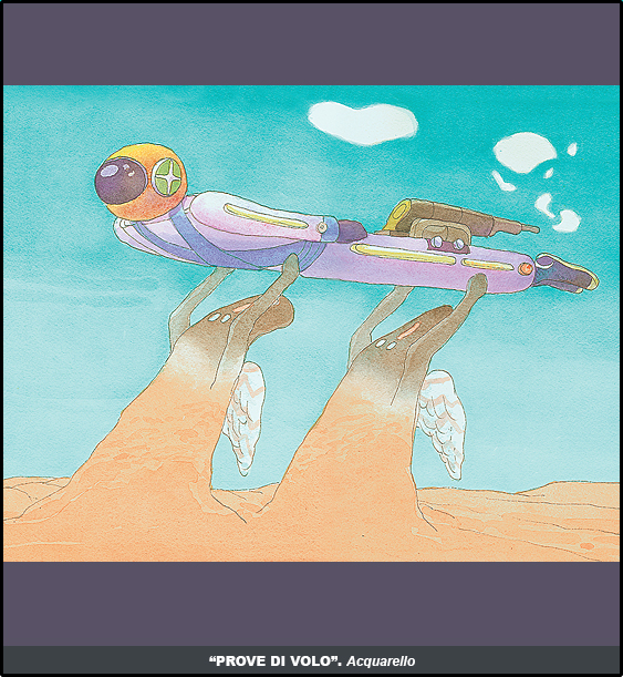 disegno di Maila Navarra: Prove di volo - dipinto acquarello