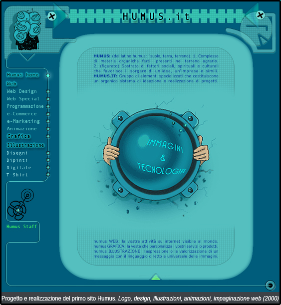 Web Design di Maila Navarra: progetto e realizzazione del primo sito di HUMUS. Design, logo, illustrazioni, animazioni, impaginazione web